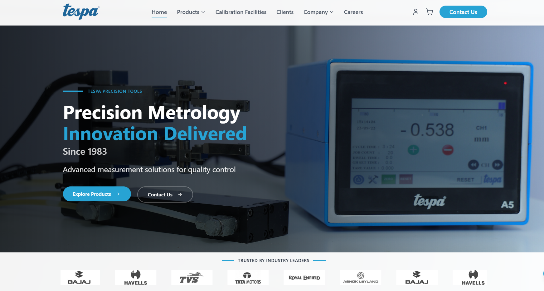 Tespa Metrology Website Revamp