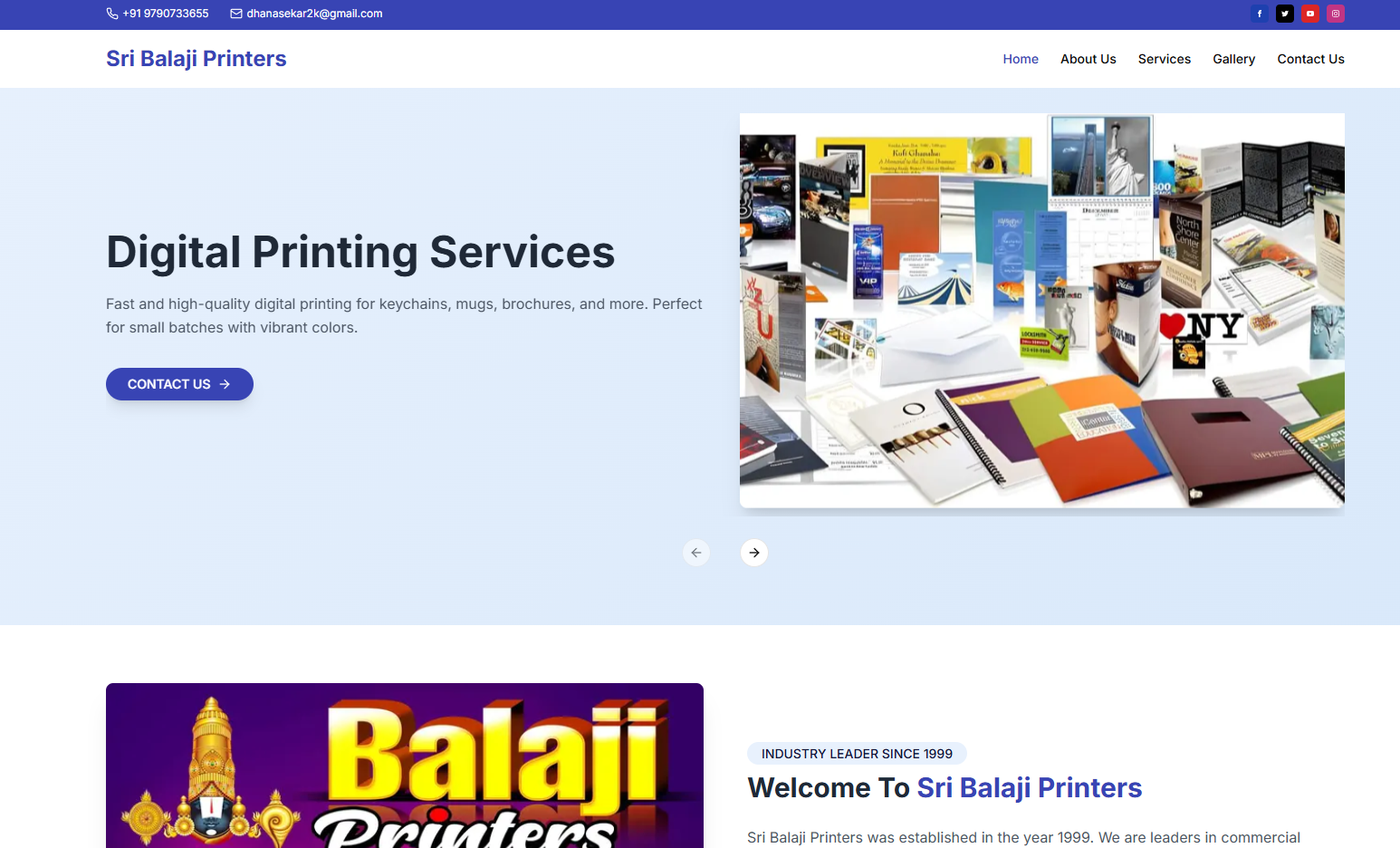Sri Balaji Printers Website Launch
